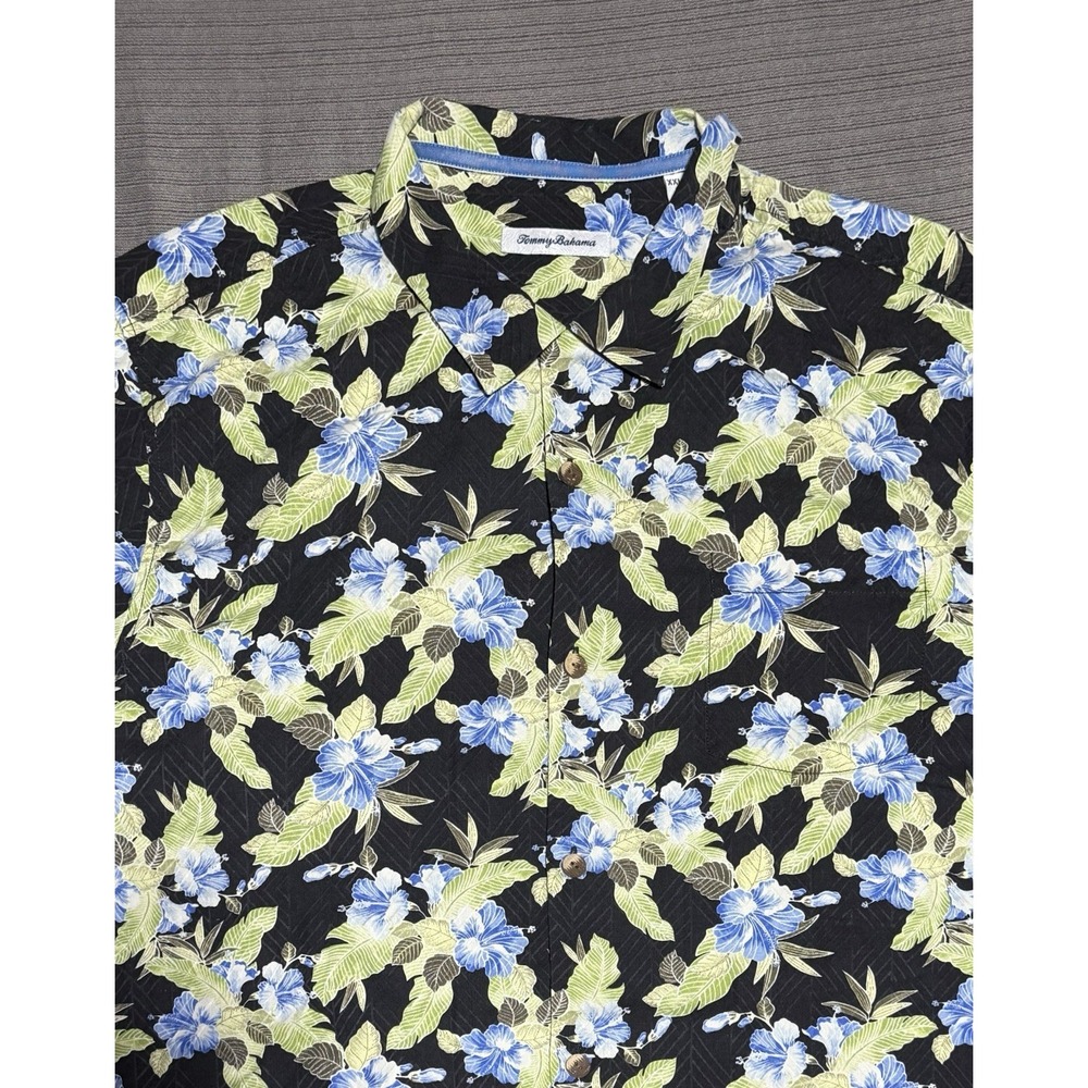 Tommy Bahama 100% Silk Floral Hawaiian Shirt 2XL
